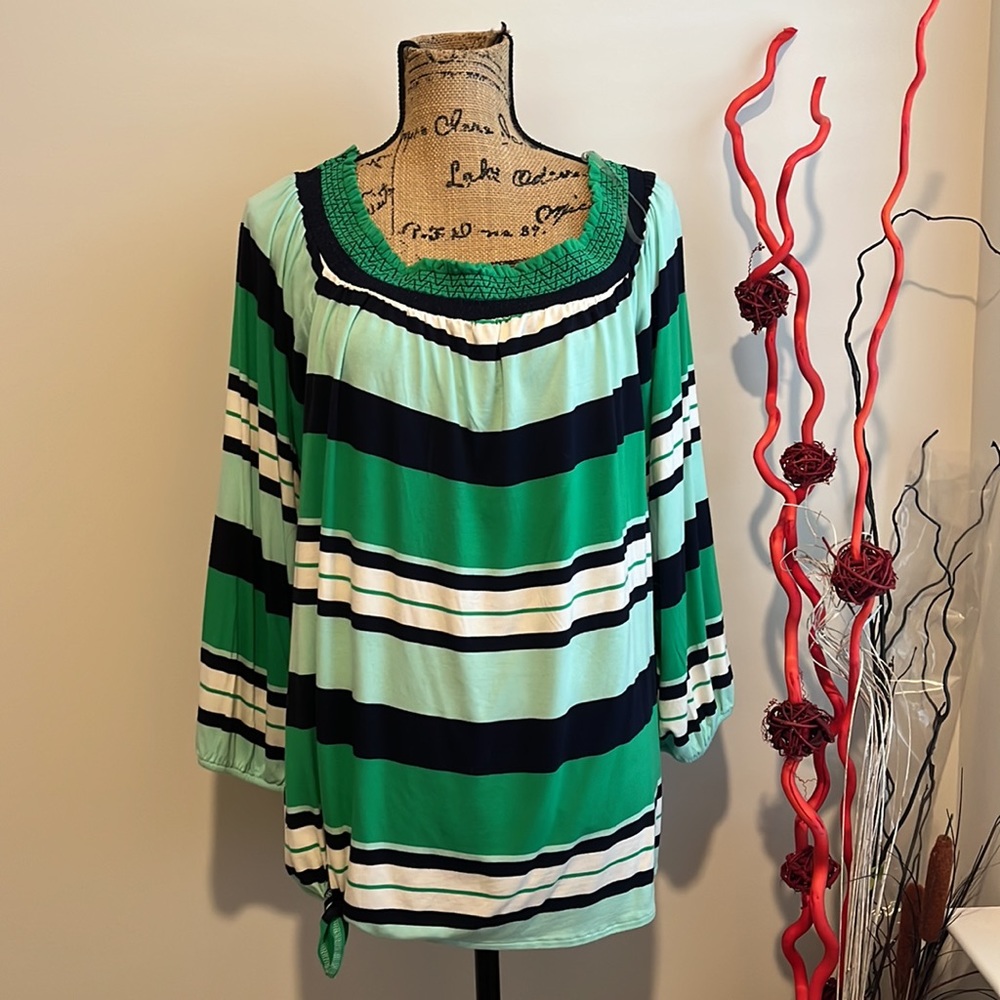 NWT Crown & Ivy nice striped long sleeve top size XL